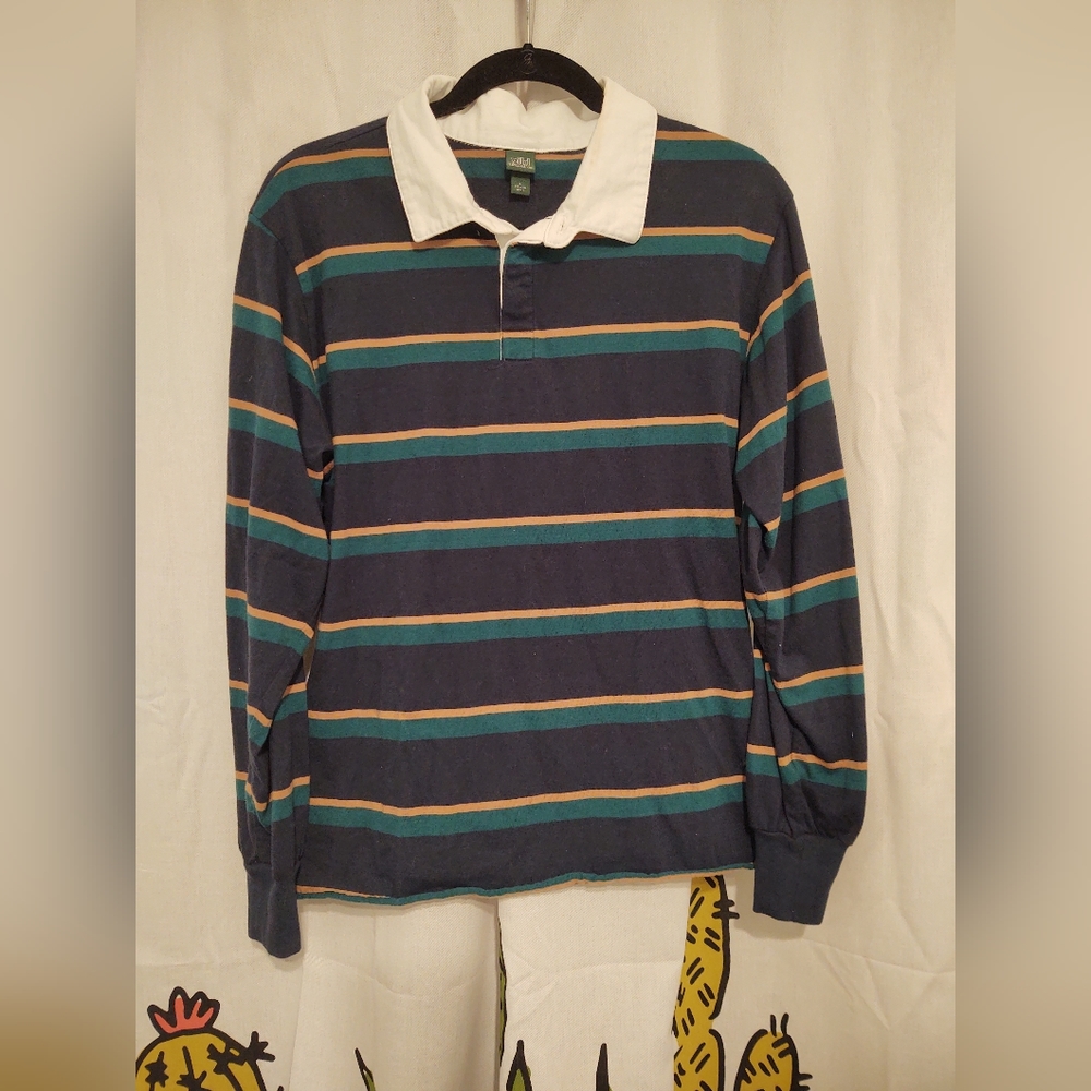Wild Fable Stripped Collared Long Sleeve